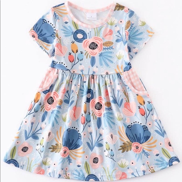 Blue Floral Dress - Picture 1 of 5